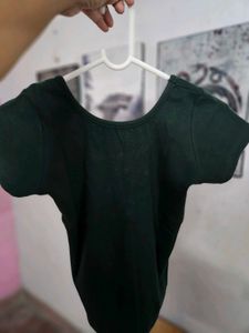 Dark Green Button-Down Top