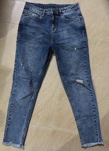 Ripped Hem Jeans