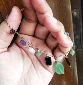 Vintage Gemstone Charm Bracelet
