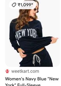 NY Dark Blue Crop Top