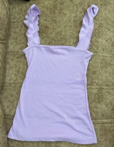 Lavender Ruffle Strap Tank