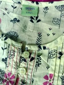 Srishti Girls Yellow Floral Printed Kurti 9-10 Years