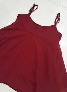 Maroon Peplum Top