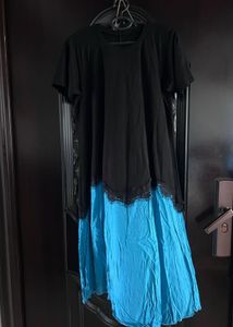 Blue black loose dress