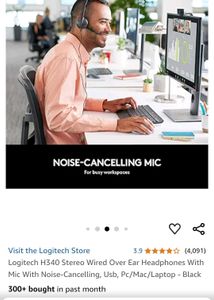 Logitech High Mic Quality Headphones (USB)