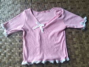 Vintage Pink Lace Trim Top