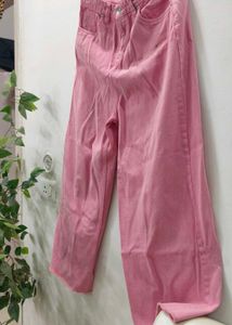Pink Wide Leg Jeans