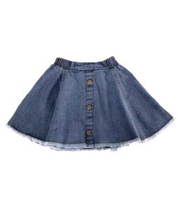 Denim Skirt with Button Detail