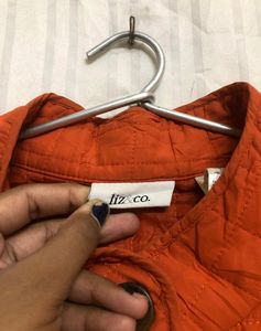 Liz&amp;co. Orange Sleeveless Jacket