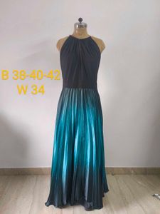 Ombre Pleated Maxi Dress