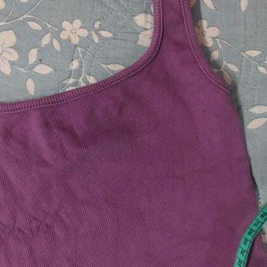 Purple Ribbed Tank Top
