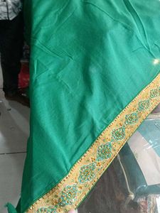 Emerald Green &amp; Gold Saree