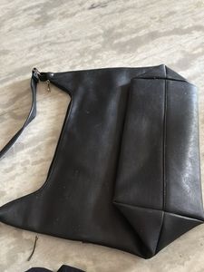 Vintage Black Leather Shoulder Bag