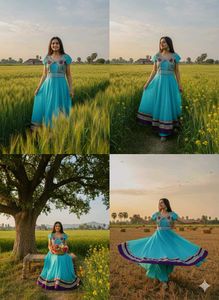 Elegant Blue Anarkali Kurta