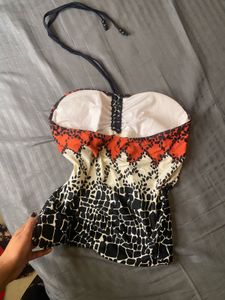 Patterned Halter Top
