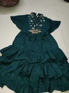 Emerald Green Ruffle Dress 2 To 4 Year Girl Cloth