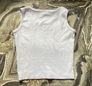 White Graphic Tank Top