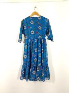 Janasya Blue with multi colour Dress (Women&#39;s)