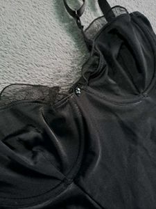 Black Frill Bodysuit