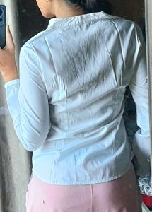 White Pleated Blouse