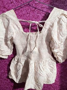 Smocked Peplum Top