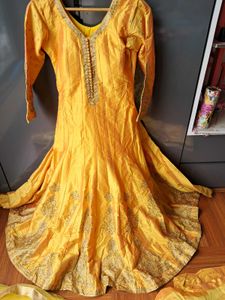 49) Price Drop Yellow Embroidered AnarkaliFullSuit