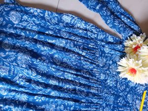 Blue Floral Print Dress