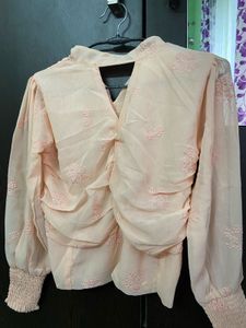 Elegant Peach Long Sleeve Top
