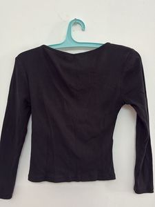 Italian Black Long Sleeve Top