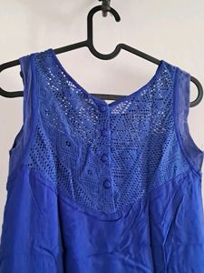 Navy Blue Sleeveless Top