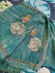 Saree Of Polycotton With All Work Done