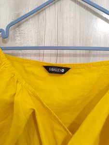 Mustard Yellow Wrap Top