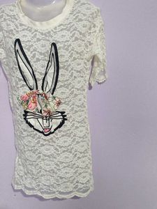 CUTE WHITE NET DRESS