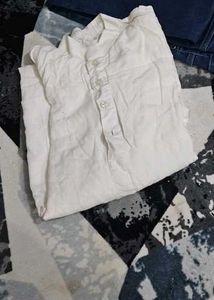 Unisex Casual White Kurta set of 2