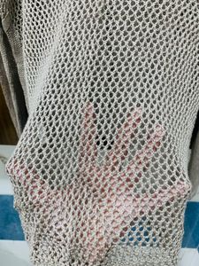 Beige Crochet Top For Women