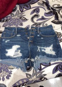 Distressed Denim Shorts