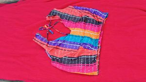 Colorful Striped Blouse with saree
