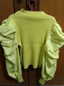 Yellow Puff Sleeve Top