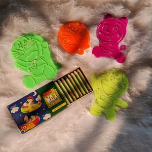 DORAEMON STENCILS AND CRAYONS FOR KIDS