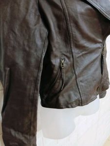 Imported Korean Brown Leather Moto Jacket