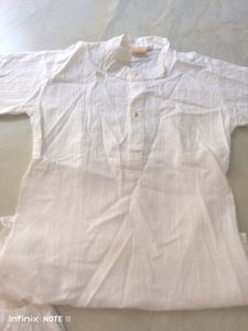 2-4 Yrs Pure White Cotton Kurta Pyjama