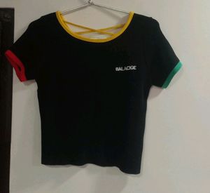 Black Crop Tshirt