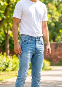 Men's Light Wash Denim Jeans Hardoi