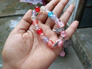 Pink Beaded Charm Bracelet