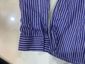 Blue Striped Collared Shirt