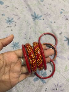 Red &amp; Gold Bangles