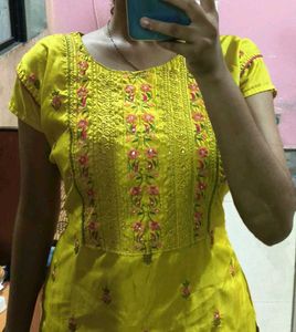 Yellow Embroidered Kurta Set