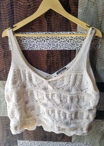 Creme crochet top