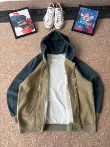 Hooded Bomber Jacket - Unique Color Block