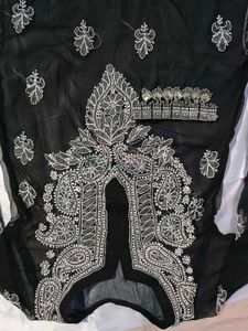 Black Embroidered Tunic Top